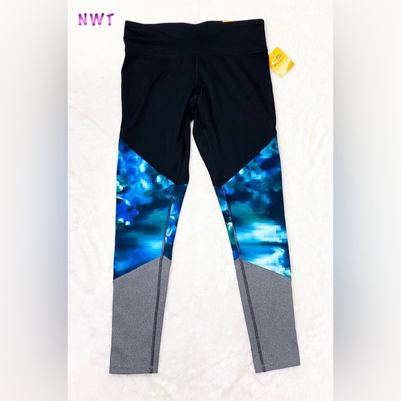 NWT-Duo Dry Black Space Dye Stretch Leggings L - Picture 1 of 5